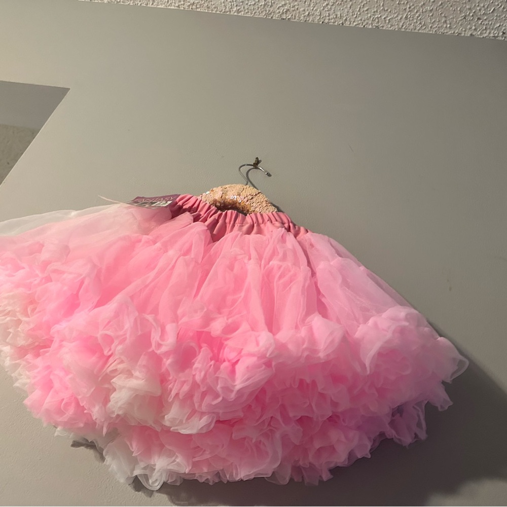 Pink and White Ruffled Tutu Skirt - Picture 6 of 7